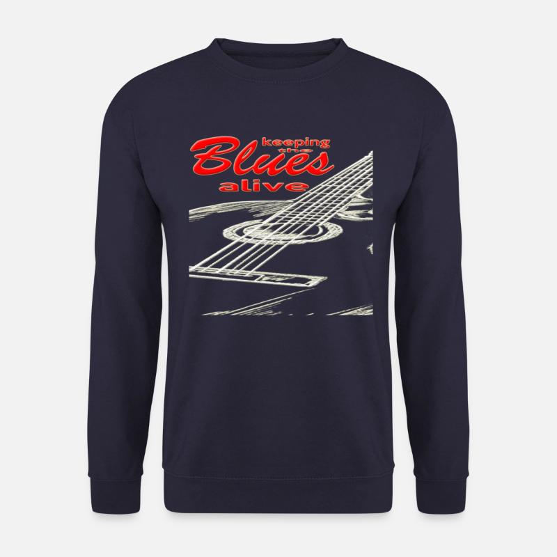 Keeping the Blues alive Acoustic Guitar - Unisex Pullover - Navy