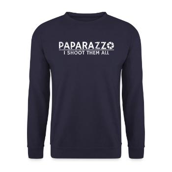 Paparazzo Photo Photography Camera DSLR Gift - Sweat-shirt Unisexe - marine - Devant - Alina (178cm) & Michal (187cm)
