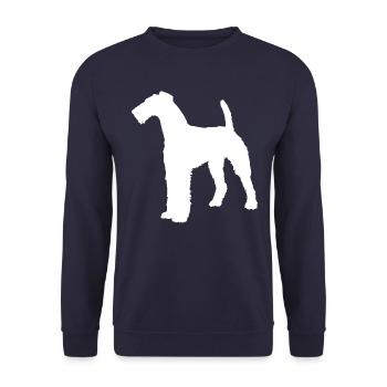 Airedale Terrier - Unisex Pullover - Navy - Vorne - Alina (178cm) & Michal (187cm)