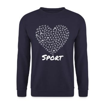 Love Sport white - Unisex Sweatshirt - navy - Front - Alina (178cm) & Michal (187cm)