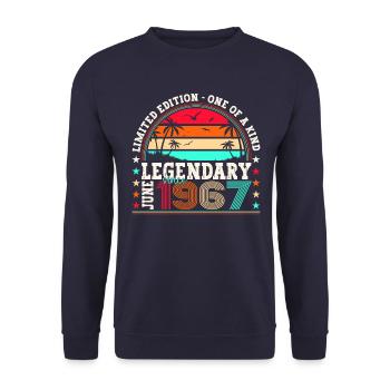 Légende Juin 1967 55ème Anniversaire Cadeau Hommes - Sweat-shirt Unisexe - marine - Devant - Alina (178cm) & Michal (187cm)