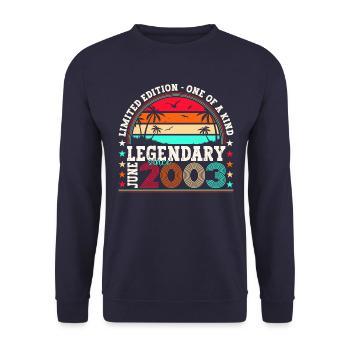 Legende Juni 2003 19. Geburtstag Geschenk Herren - Unisex Pullover - Navy - Vorne - Alina (178cm) & Michal (187cm)