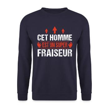 un super fraiseur cadeau humour - Sweat-shirt Unisexe - marine - Devant - Alina (178cm) & Michal (187cm)