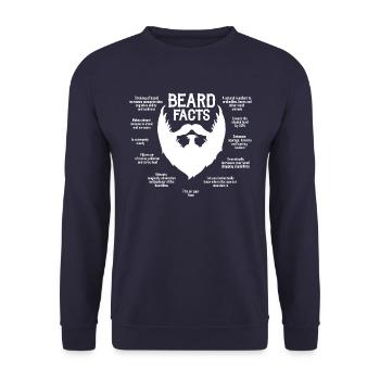 Beard Facts (white) - Unisex Sweatshirt - navy - Front - Alina (178cm) & Michal (187cm)