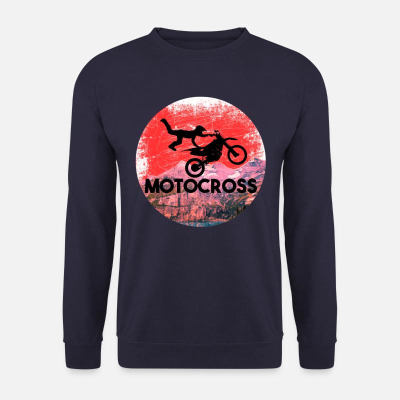 Motocross Geschenk Berglandschaft MX - Unisex Pullover - Navy