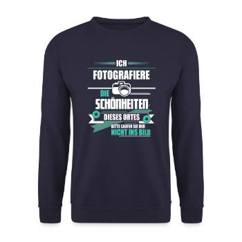 Ich fotografiere - Unisex Pullover - Navy - Vorne - Alina (178cm) & Michal (187cm)