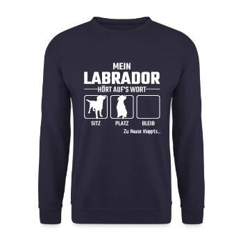 Mein Labrador - Unisex Pullover - Navy - Vorne - Alina (178cm) & Michal (187cm)