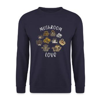 Pilzsammler Pilz sammeln Pilzjäger Geschenk - Unisex Pullover - Navy - Vorne - Alina (178cm) & Michal (187cm)