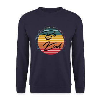Be Kind Anti Mobbing Vintage Cadeau - Sweat-shirt Unisexe - marine - Devant - Alina (178cm) & Michal (187cm)