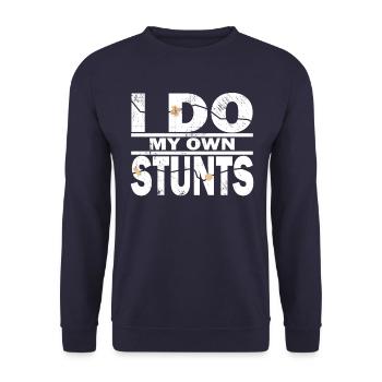 I Do My Own Stunts Funny Accident Stuntmen Gift - Unisex Sweatshirt - navy - Front - Alina (178cm) & Michal (187cm)