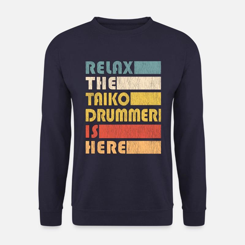 Taiko Drummer Vintage Trommel Instrument Geschenk - Unisex Pullover - Navy