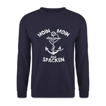 Norddeutschland Moin Moin Du Spacken - Unisex Pullover - Navy - Vorne - Alina (178cm) & Michal (187cm)