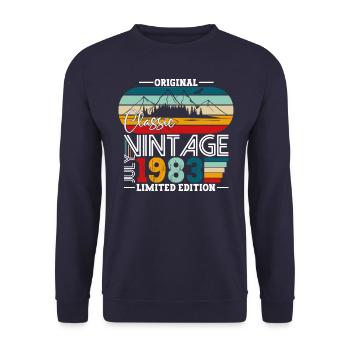 Original Juillet Millésime 1983 39ème Anniversaire Hommes - Sweat-shirt Unisexe - marine - Devant - Alina (178cm) & Michal (187cm)