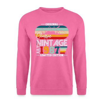 Original Juillet Millésime 1987 35ème Anniversaire Hommes - Sweat-shirt Unisexe - rose - Devant