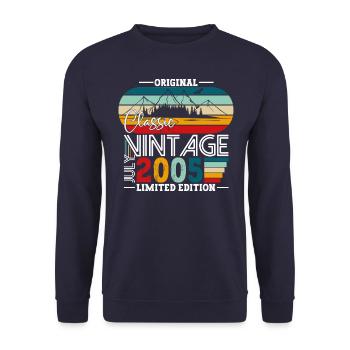 Original Juillet Millésime 2005 17ème Anniversaire Hommes - Sweat-shirt Unisexe - marine - Devant - Alina (178cm) & Michal (187cm)