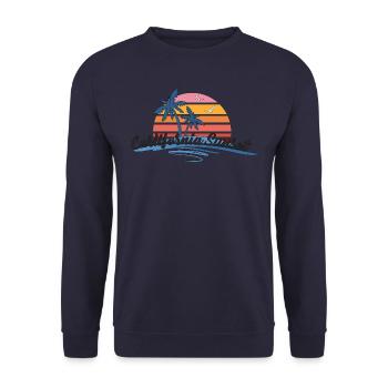 Motif Carlifornia Sunset pour tous les vêtements - Sweat-shirt Unisexe - marine - Devant - Alina (178cm) & Michal (187cm)