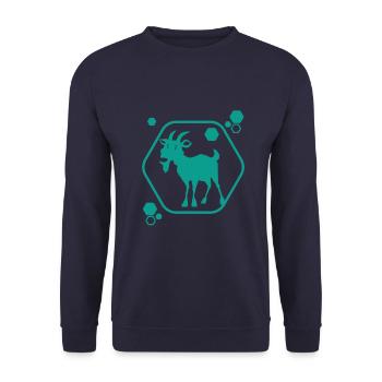 Chèvre - Chèvre - Chèvre - Ferme - Zoo - Vacances - Sweat-shirt Unisexe - marine - Devant - Alina (178cm) & Michal (187cm)