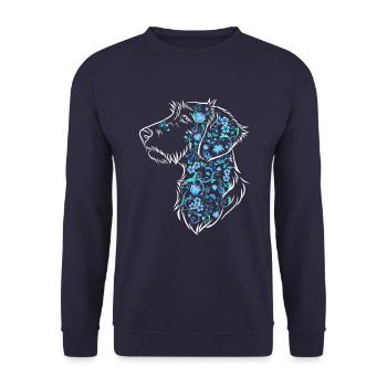 Flower Dachs WH Sky - Unisex Sweatshirt - navy - Front - Alina (178cm) & Michal (187cm)