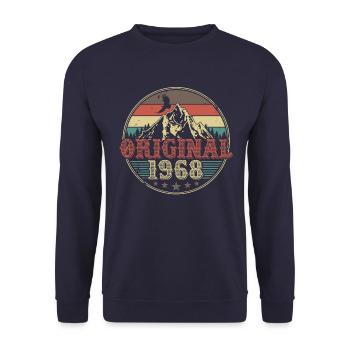 Original 1968 Jahrgang geboren Geburtstag Geschenk - Unisex Pullover - Navy - Vorne - Alina (178cm) & Michal (187cm)