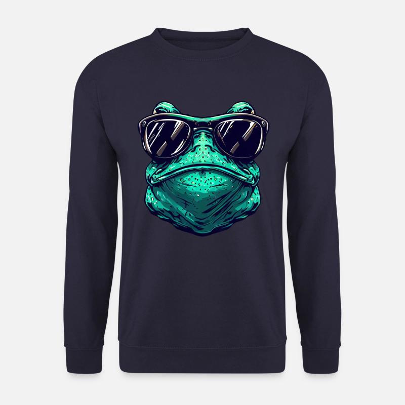 Cooler Frosch mit Sonnenbrille – Tierisches - Unisex Pullover - Navy