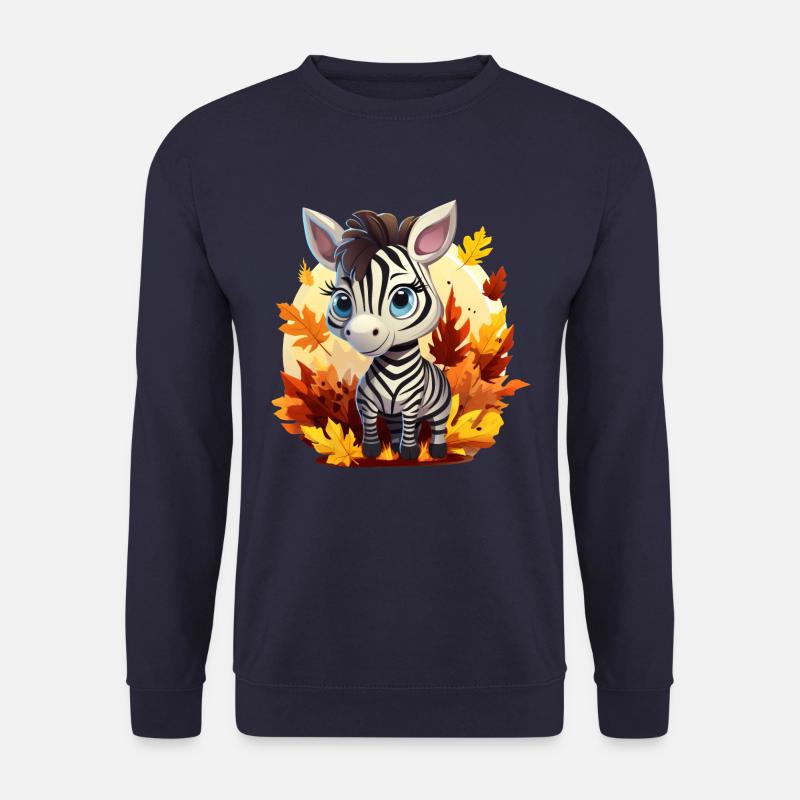 Kawaii-Zebra im Herbst - Unisex Pullover - Navy