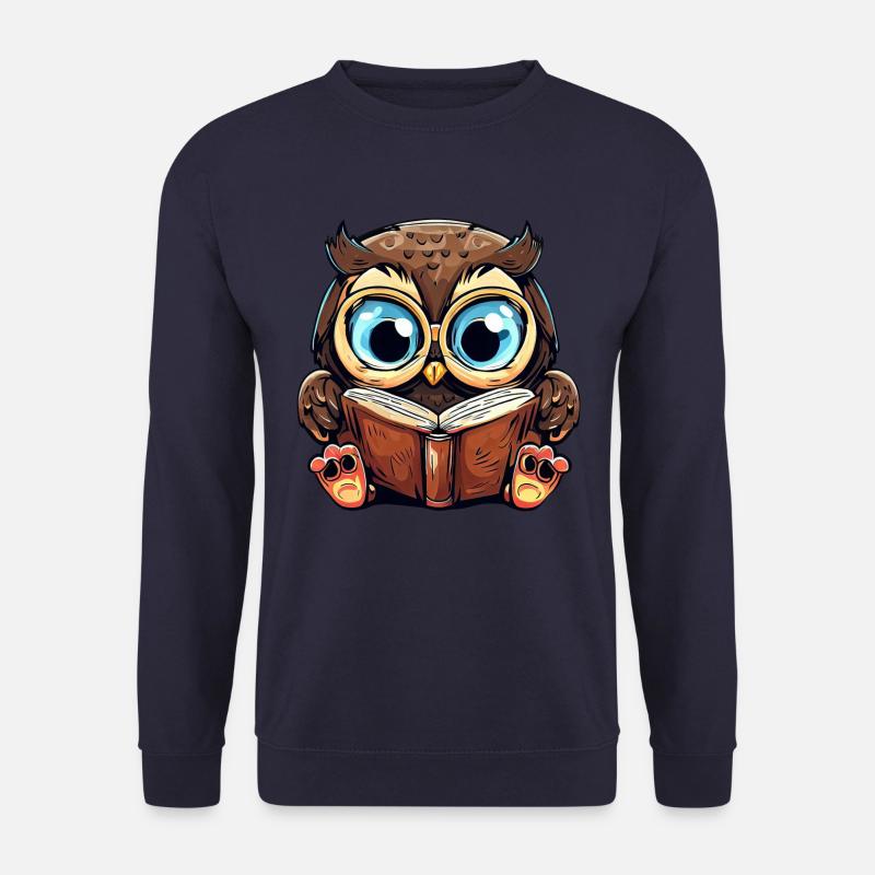Kluge Eule und Leseratte - Unisex Pullover - Navy