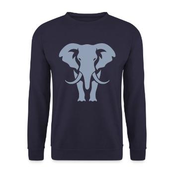 Logo blanc Elephant Silhouette - Sweat-shirt Unisexe - marine - Devant - Alina (178cm) & Michal (187cm)