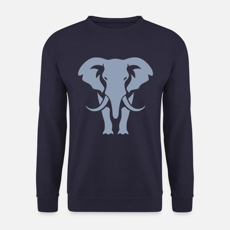 Logo blanc Elephant Silhouette - Sweat-shirt Unisexe - marine