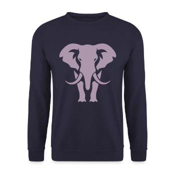 Silhouette d’éléphant Logo blanc - Sweat-shirt Unisexe - marine - Devant - Alina (178cm) & Michal (187cm)