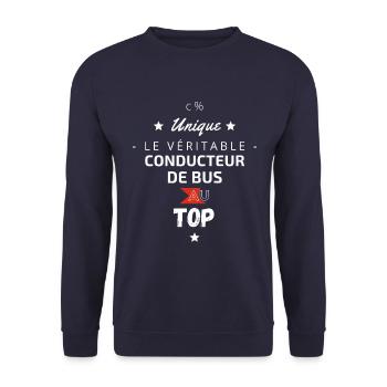le véritable Conducteur de bus au top - Sweat-shirt Unisexe - marine - Devant - Alina (178cm) & Michal (187cm)