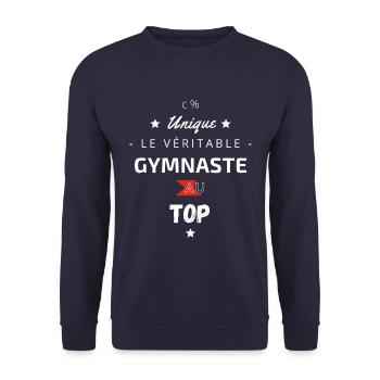 Le Véritable Gymnaste au top - Sweat-shirt Unisexe - marine - Devant - Alina (178cm) & Michal (187cm)