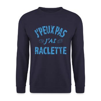 J peux pas j ai raclette - Sweat-shirt Unisexe - marine - Devant - Alina (178cm) & Michal (187cm)