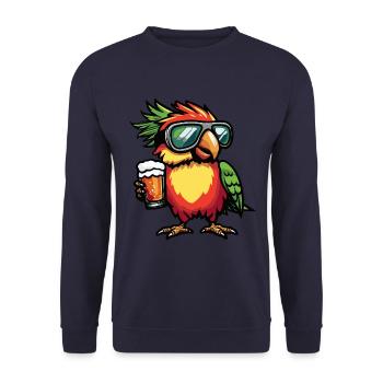 Papagai Après-Ski Bière Bande dessinée - Sweat-shirt Unisexe - marine - Devant - Alina (178cm) & Michal (187cm)