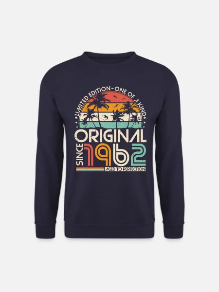 Original 1962 Vintage Jahrgang Geburtstag Retro - Unisex Pullover - Navy