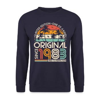 Original 1983 Vintage Anniversaire Rétro - Sweat-shirt Unisexe - marine - Devant - Alina (178cm) & Michal (187cm)