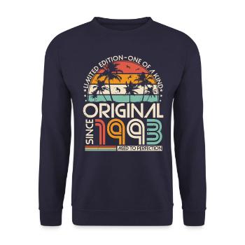 Original 1993 Vintage Anniversaire Rétro - Sweat-shirt Unisexe - marine - Devant - Alina (178cm) & Michal (187cm)