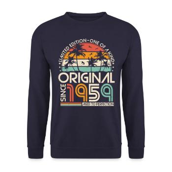 Original 1959 Vintage Anniversaire Rétro - Sweat-shirt Unisexe - marine - Devant - Alina (178cm) & Michal (187cm)