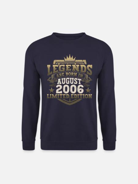 Legende August 2006 16. Geburtstag Geschenk Herren - Unisex Pullover - Navy