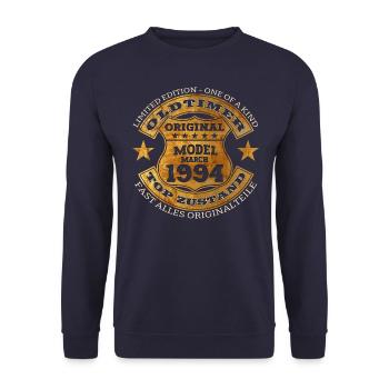 30th Birthday Classic Car March Vintage 1994 - Unisex Sweatshirt - navy - Front - Alina (178cm) & Michal (187cm)