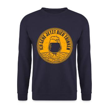Bier trinken Saufen Party Urlaub Feiern Alkohol - Unisex Pullover - Navy - Vorne - Alina (178cm) & Michal (187cm)