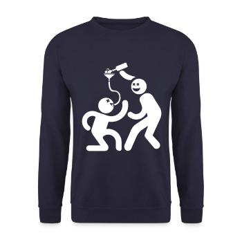 party saufen trichter betrunken icon - Unisex Pullover - Navy - Vorne - Alina (178cm) & Michal (187cm)