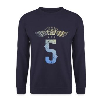 5 Couronne numérique - Sweat-shirt Unisexe - marine - Devant - Alina (178cm) & Michal (187cm)