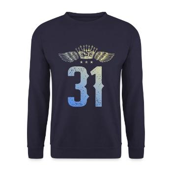 31 Couronne numérique - Sweat-shirt Unisexe - marine - Devant - Alina (178cm) & Michal (187cm)