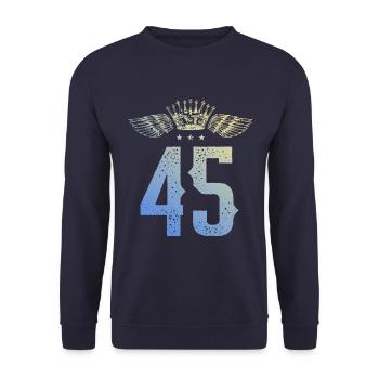 45 Number crown - Unisex Sweatshirt - navy - Front - Alina (178cm) & Michal (187cm)