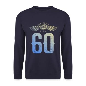 60 Number Crown - Unisex Sweatshirt - navy - Front - Alina (178cm) & Michal (187cm)