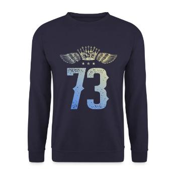 73 Figure de la couronne - Sweat-shirt Unisexe - marine - Devant - Alina (178cm) & Michal (187cm)