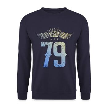 79 Couronne numérique - Sweat-shirt Unisexe - marine - Devant - Alina (178cm) & Michal (187cm)