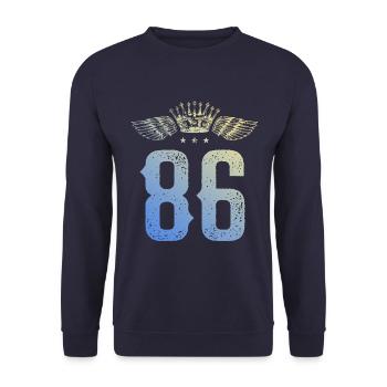 86 Number of crowns - Unisex Sweatshirt - navy - Front - Alina (178cm) & Michal (187cm)