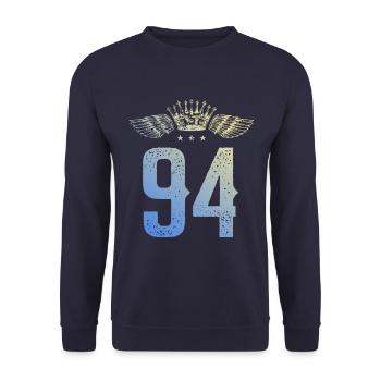 94 Number crown - Unisex Sweatshirt - navy - Front - Alina (178cm) & Michal (187cm)