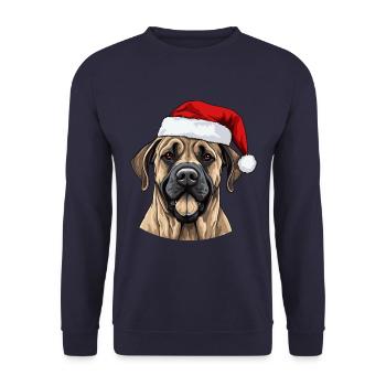 Tête de Noël Boerboel Dog - Sweat-shirt Unisexe - marine - Devant - Alina (178cm) & Michal (187cm)